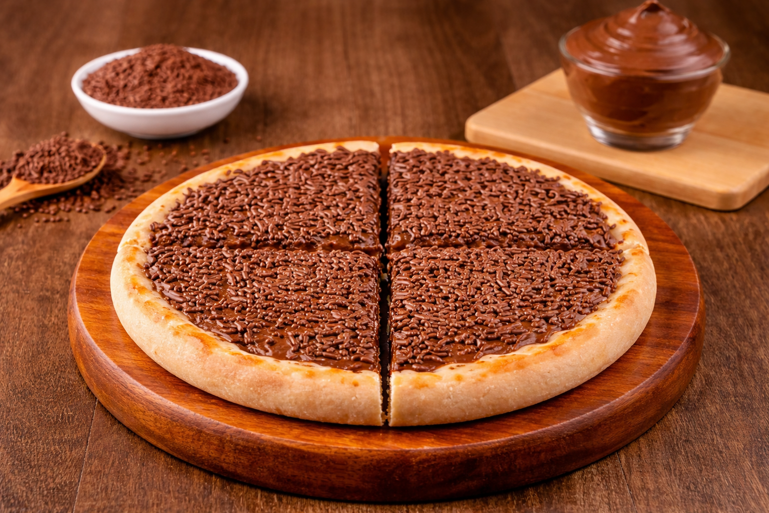 Brotinho doce de chocolate.